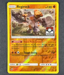 POKEMON Regirock 53/111 Sun & Moon Crimson Invasion League Promo Card - Image 1
