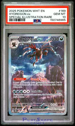 Pokemon Card PSA 10 Hydreigon ex 169/086 White Flare SIR Special Rare FA 2025 - Image 1
