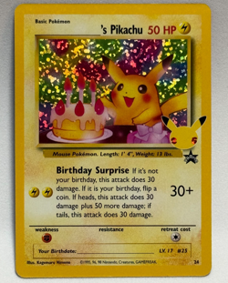 Pokemon Birthday Pikachu #24 Celebrations Englisch Mint Gradeable - Image 1