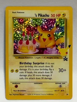 Pokemon Birthday Pikachu #24 Celebrations Englisch Mint Gradeable - Image 3