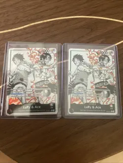 2x Bandai One Piece TCG Luffy & Ace Leader ST30-001 Alt Art English - Image 1