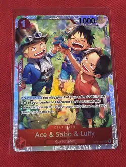 Bandai One Piece CCG Ace & Sabo & Luffy OP13-007 SR Foil Eng 1 1000 - Image 1