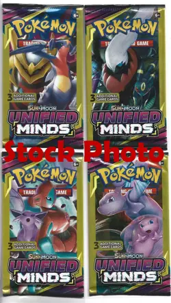 Compete Pack Art Set (4x) 2019 Unified Minds 3 Card Booster Packs Mint Sealed! - Image 1