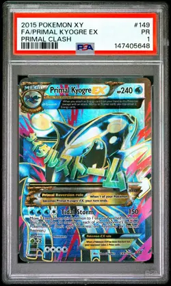Pokemon Primal Kyogre EX Full Art Ultra Rare Card 149/160 PSA 1 - Image 1