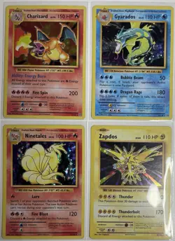 Pokemon TCG Evolutions Holo Lot 4 Card Lot Charizard Gyarados Ninetales Zapdos - Image 1