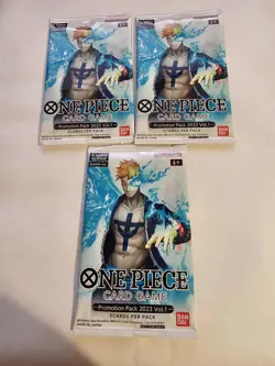 ONE PIECE CARD GAME PROMOTION PACK 2023 VOL. 1 SEALED LOT OF 3 - Image 1