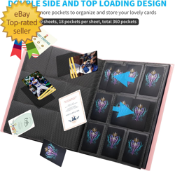 Card Binder 360 Pockets Upgraded Trading Card Binders Cards Collection Binder 7445022877828 - Image 2