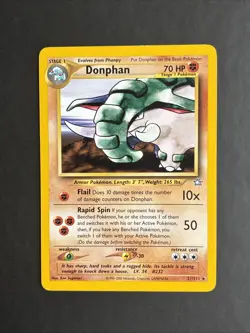 Pokemon TCG Donphan Neo Genesis Card 21/111 Unlimited Non Holo Rare NM - LP - Image 1