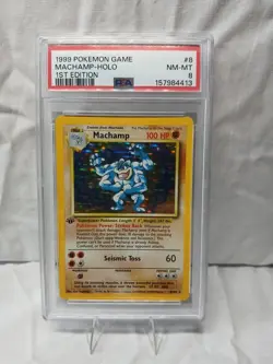 1999 Pokemon Game Machamp Holo 1st Edition #8 Nm-Mt PSA 8 Rare Holo Vintage Card - Image 1