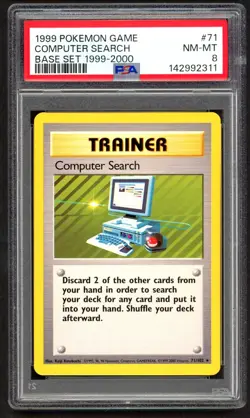 Pokemon Cards - PSA 8 Computer Search 71/102 - Base Set 1999-2000 4th Print UK - Image 1