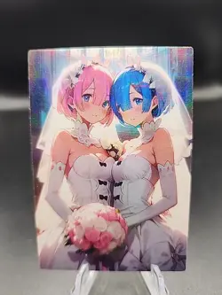 Rem And Ram Anime Waifu Card Doujin ACG Goddess Holo - Image 1