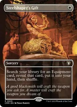 Steelshaper's Gift (Borderless) - Commander Masters | FOIL #629 - Image 1