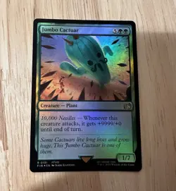 Wizards of the Coast MTG Jumbo Cactuar 0191 Final Fantasy Foil Promo Rare Plant - Image 1