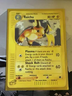 Raichu 25/165 Holo Rare Expedition MP Moderately Played Pokemon Card - Image 1