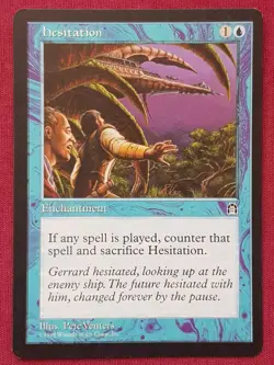 Magic The Gathering STRONGHOLD HESITATION blue card MTG - Image 1