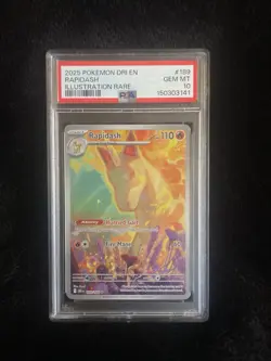 Pokemon Rapidash Illustration Rare Holo Sv10 Destined Rivals #189 PSA 10 2025 - Image 1