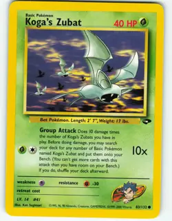 Koga's Zubat - 83/132 Gym Challenge - Pokemon TCG - 2000 - Image 1