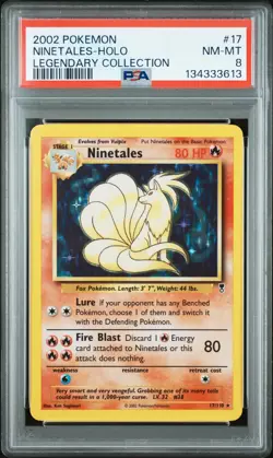 2002 Pokemon Legendary Collection #17 Ninetales-Holo Legendary Collection PSA 8 - Image 1