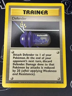 Defender 80/102 Uncommon Base Set Unlimited Pokemon Near Mint - Image 1