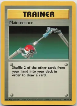 Maintenance 83/102 Uncommon Base Set Unlimited Pokemon Heavily Played - Image 1