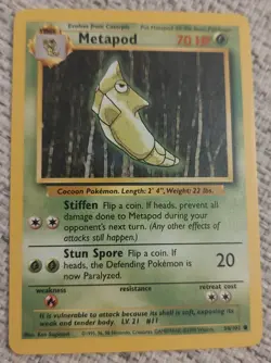 1999 Pokemon Unlimited Metapod #54/102 Set Common LP/MP - Image 1