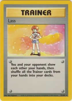Lass 75/102 Rare Base Set Unlimited Pokemon Damaged - Image 1