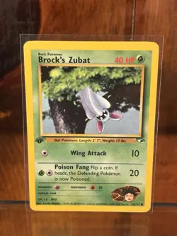 Pokemon Brock's Zubat 74/132 - NM - 1st Edition Gym Heroes 2000 WotC - Image 1