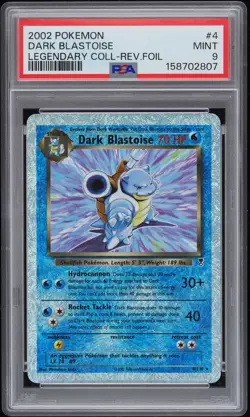 2002 POKEMON LEGENDARY COLLECTION #4 DARK BLASTOISE-REVERSE FOIL PSA 9 - Image 1