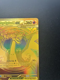 Pokemon Mega Charizard X ex Mega Hyper Rare Holo 130/094 Gold Phantasmal Flames - Image 3