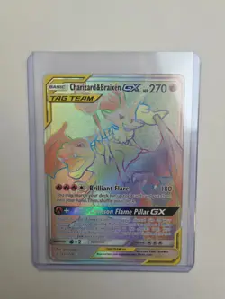 Charizard & Braixen Tag Team GX 251/236 Rainbow Holo Secret Rare Pokemon - Image 1