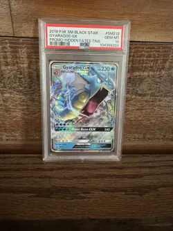 2019 POKEMON SM BLACK STAR PROMO HIDDEN FATES TINS #SM212 GYARADOS GX PSA 10 - Image 3