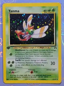 Yanma 17/75 Neo Discovery 1st Edition Rare Holo VLP - Image 1