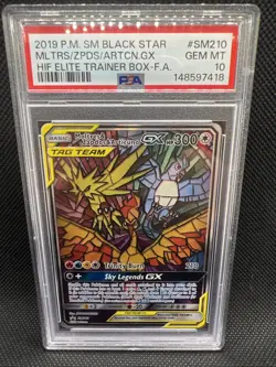 Pokemon 2019 Moltres & Zapdos & Articuno GX SM210 Black Star Promo GEM MT PSA 10 - Image 1