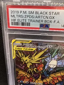 Pokemon 2019 Moltres & Zapdos & Articuno GX SM210 Black Star Promo GEM MT PSA 10 - Image 2
