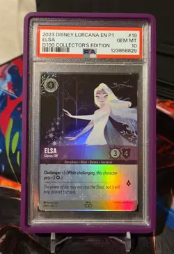 Disney Lorcana D100 Collectors Edition Promo Elsa - Gloves Off #19 PSA 10 - Image 1