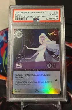 Disney Lorcana D100 Collectors Edition Promo Elsa - Gloves Off #19 PSA 10 - Image 3