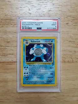 Pokemon PSA 9 MINT 2000 Poliwrath Base Set 2 Holo Card - Image 1