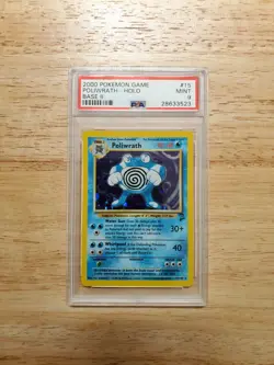 Pokemon PSA 9 MINT 2000 Poliwrath Base Set 2 Holo Card - Image 1