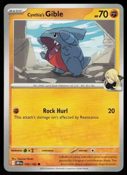 Cynthia's Gible 102/182 Common Destined Rivals Pokemon Near Mint - Image 1