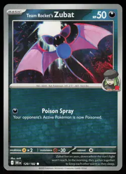 Team Rocket's Zubat 120/182 Common Destined Rivals Pokemon Near Mint - Image 1