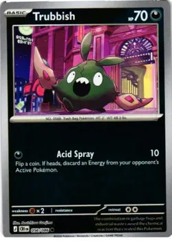 Trubbish 056/086 Common ME04: Chaos Rising Pokemon Reverse Holo Near Mint - Image 1
