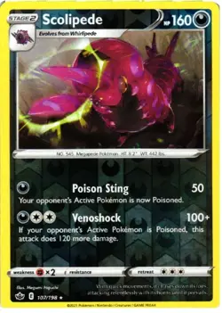 Scolipede 107/198 Rare Chilling Reign Pokemon Reverse Holo Near Mint - Image 1