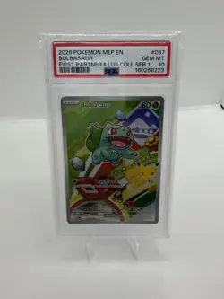 2026 POKEMON FIRST PARTNER ILLUSTRATION COLLECTION SERIES 1 BULBASAUR PSA 10 - Image 1