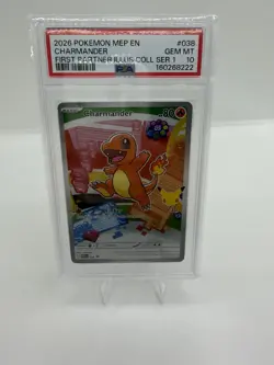 2026 POKEMON FIRST PARTNER ILLUSTRATION COLLECTION SERIES 1 CHARMANDER PSA 10 - Image 1