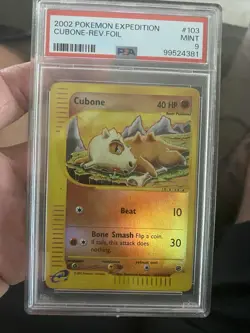 Pokemon Company 2002 Expedition Base Set Cubone 103/165 Reverse Holo PSA 9 EN - Image 1