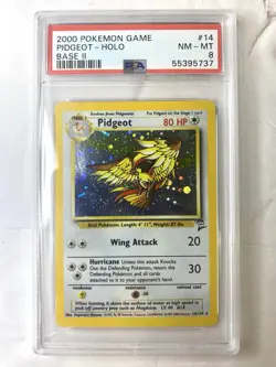 2000 POKEMON BASE SET 2 #14 PIDGEOT-HOLO PSA 8 - Image 1