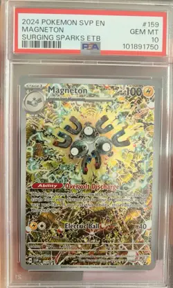 2024 Pokemon SVP EN-SV Black Star Promo Magneton #159 Surging Sparks Etb PSA 10 - Image 1