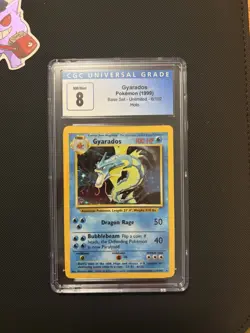 Gyarados 006/102 Base Set Unlimited Holo CGC 8 Holo Rare Pokemon TCG - Image 1
