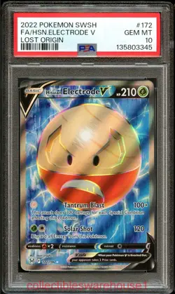 Pokemon Lost Origin Hisuian Electrode V 172 PSA 10 - Image 1