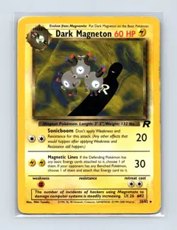 Dark Magneton 28/82 Rare Team Rocket Pokemon Unlimited Moderately Played - Image 1